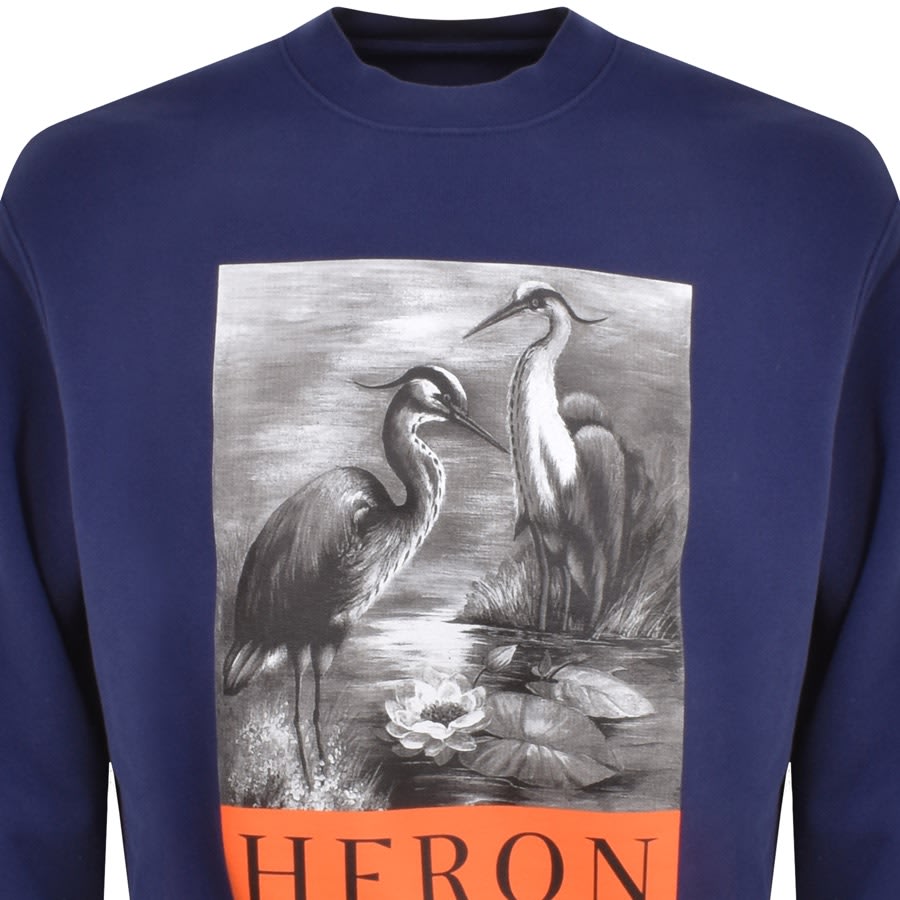 Heron Preston Heron Sweatshirt Navy Mainline Menswear Denmark
